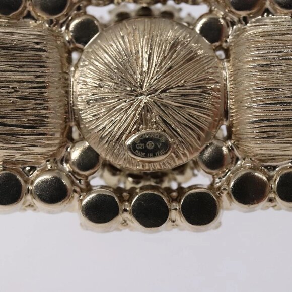 CHANEL COCO Mark Brooch metal Black CC Auth BA4085M - Picture 6 of 12